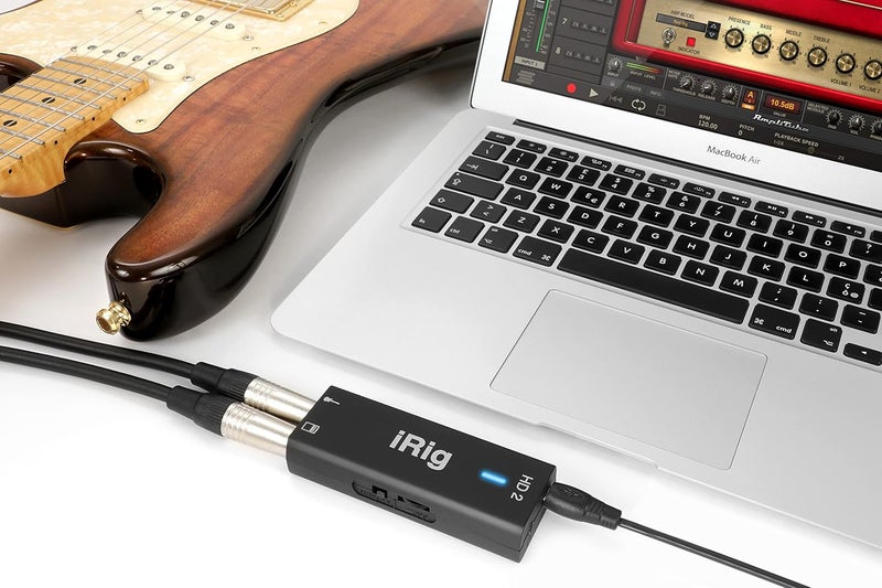 IK Multimedia واجهة صوتية لجيتار iRig HD 2 لجهاز iPhone و iPad و Mac و iOS و PC مع كابلات USB-C و Lightning و USB وتسجيل موسيقي بدقة 24 بت و 96 كيلوهرتز - Image 4